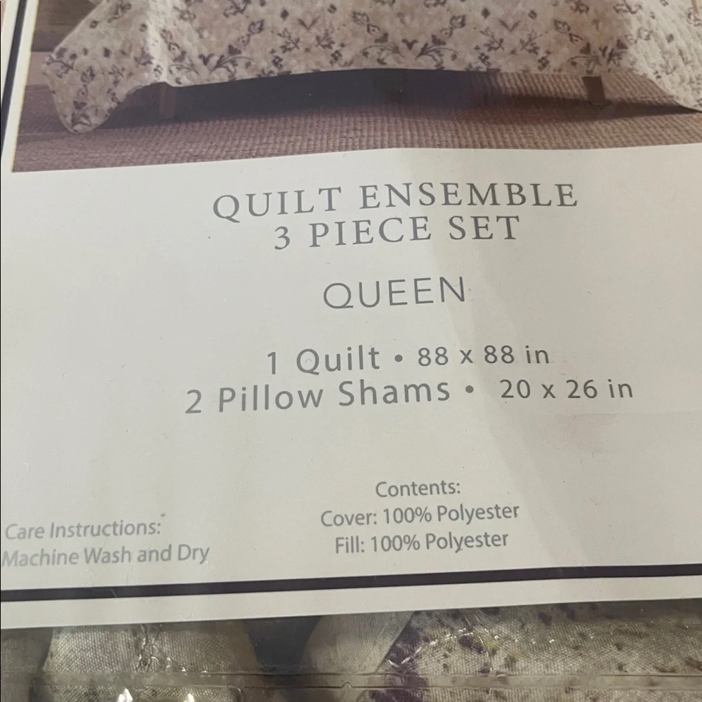 Gloria Vanderbilt Quilt Set - Purple and Yellow NO OFFER Please